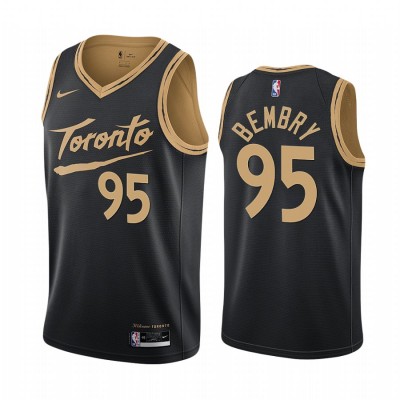 Nike Toronto Raptors #95 DeAndre' Bembry Black Youth NBA Swingman 2020-21 City Edition Jersey
